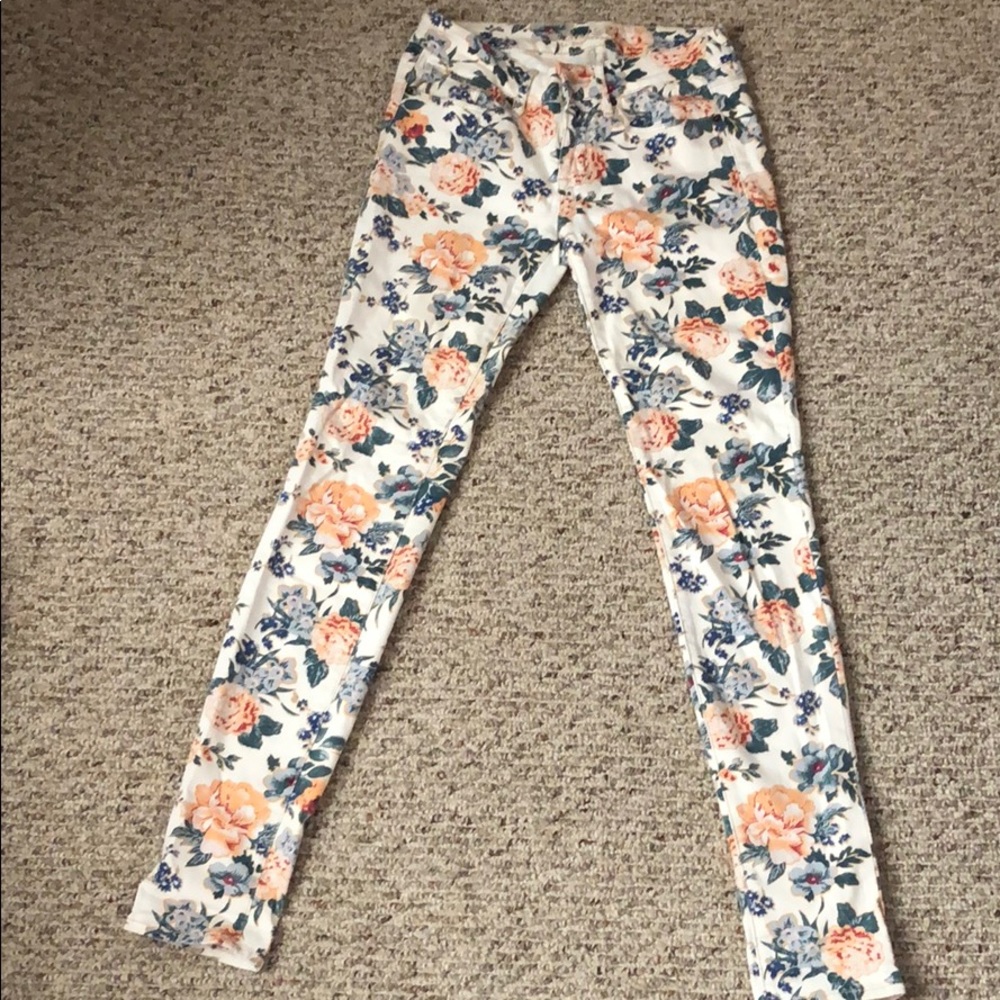 Floral jeans